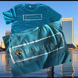 Jacksonville Jaguars NFL DUUUVAL! Men's XL teal moisture wicking logo shirt NEW
